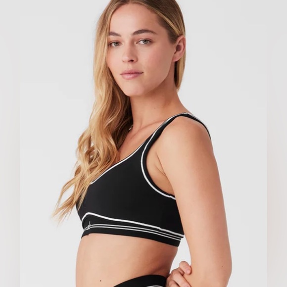 Alo Yoga NWT Airbrush Heart Throb Sports Padded Bra Black/White Size S - Picture 6 of 11